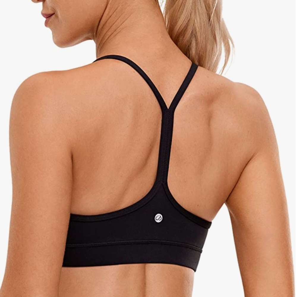 Womens Y Back Sports Bra - Padded Racerback Low Impact Workout Yoga Bra